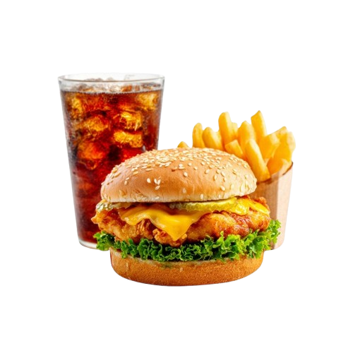 وجبة برجر دبل دجاج بالجبن